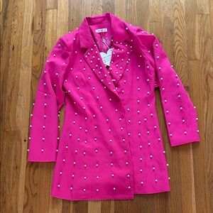 NWT Buddy Love Fuchsia Pearl-Studded Dress